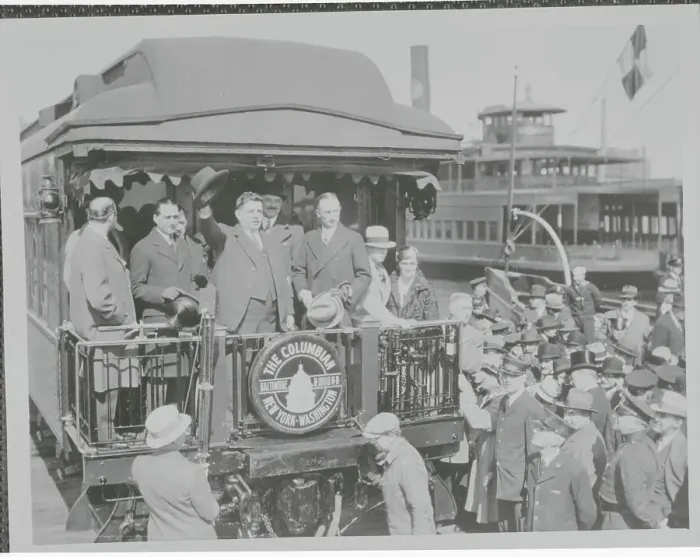 Framed Print : Edouard Herriot Waving from Train