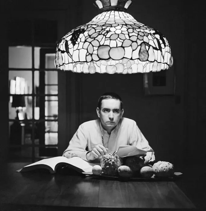 Framed Print : Edward Albee Works at Home Framed Print : Edward Albee Works at Home