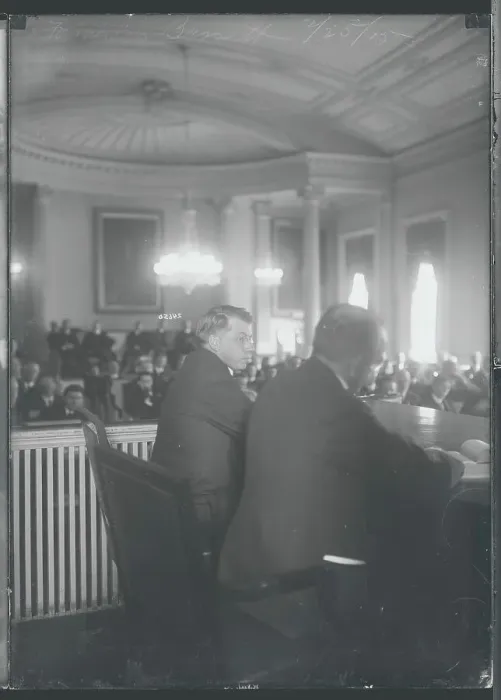 Framed Print : Edward Bassett During Hearing Framed Print : Edward Bassett During Hearing