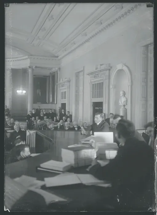 Framed Print : Edward Bassett During Hearing Framed Print : Edward Bassett During Hearing