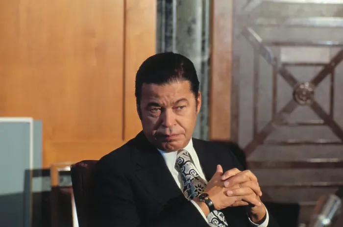 Framed Print : Edward Brooke with Clasped Hands at His Desk