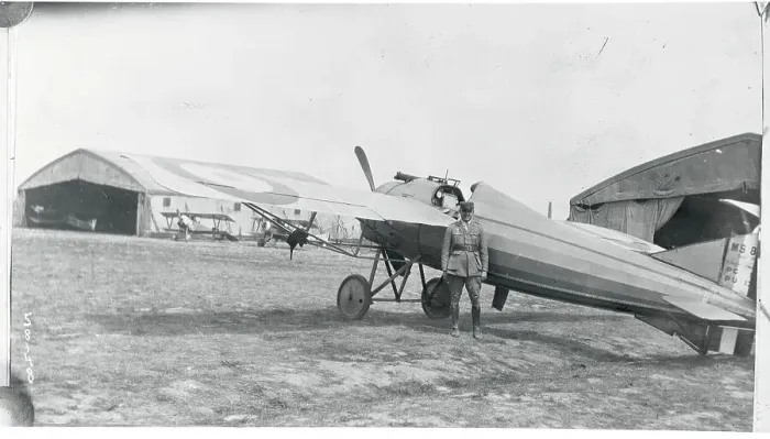 Framed Print : Edward F. Hinkle Standing by Plane Framed Print : Edward F. Hinkle Standing by Plane