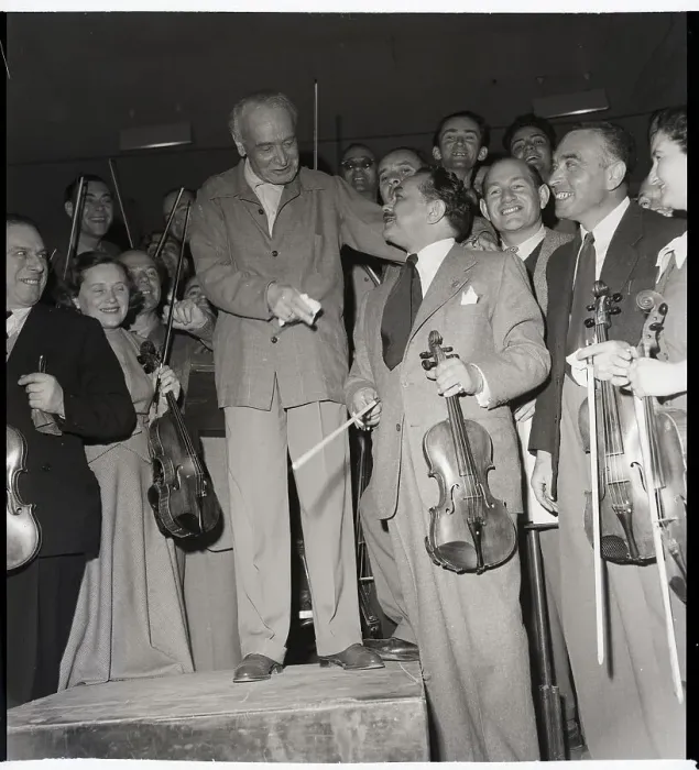 Framed Print : Edward G. Robinson Picks Up Violin Framed Print : Edward G. Robinson Picks Up Violin