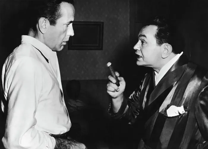 Framed Print : Edward G. Robinson Speaking to Humphrey Bogart Framed Print : Edward G. Robinson Speaking to Humphrey Bogart