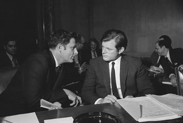 Framed Print : Edward Kennedy Conversing with Birch Bayh
