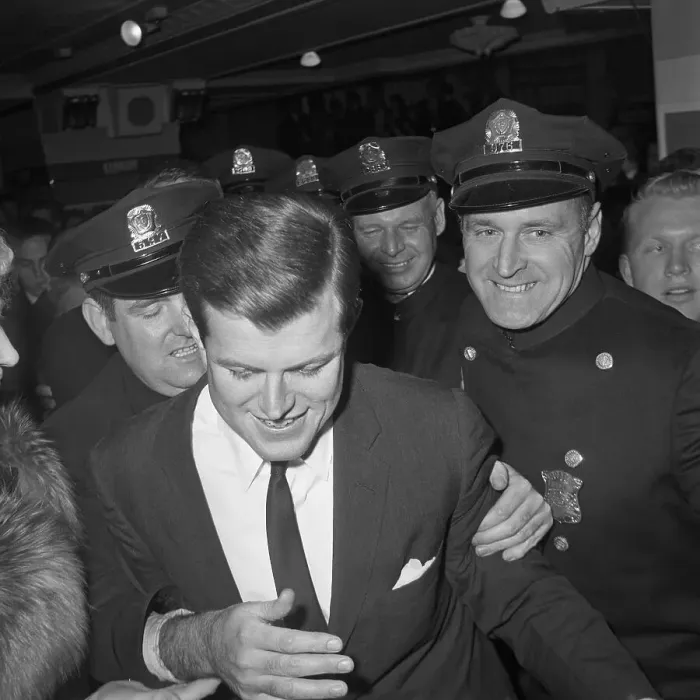 Framed Print : Edward Kennedy Being Escorted