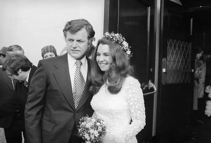 Framed Print : Edward Kennedy Escorting Niece to Her Wedding
