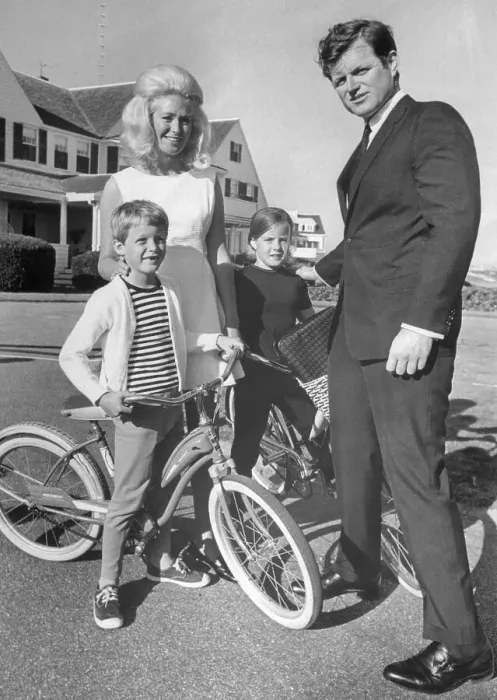 Framed Print : Edward Kennedy and His Family in Front of House Framed Print : Edward Kennedy and His Family in Front of House