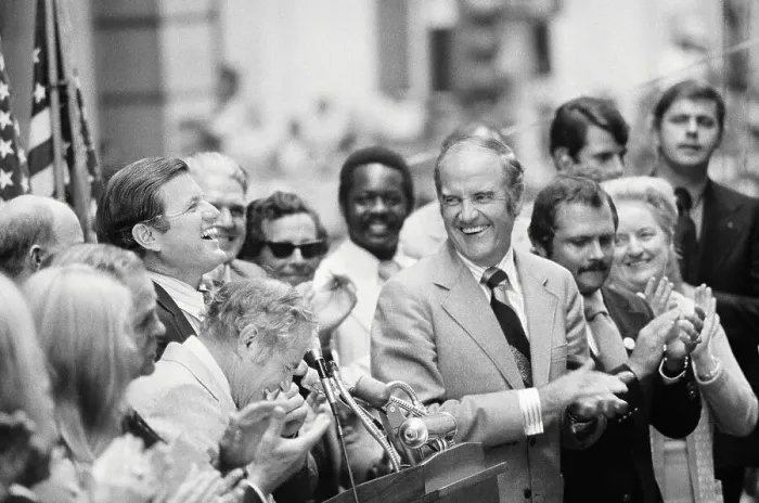 Framed Print : Edward Kennedy and George McGovern at Podium Framed Print : Edward Kennedy and George McGovern at Podium