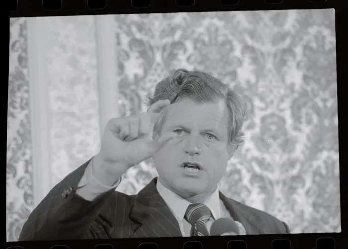 Framed Print : Edward Kennedy Giving a Gesture Framed Print : Edward Kennedy Giving a Gesture