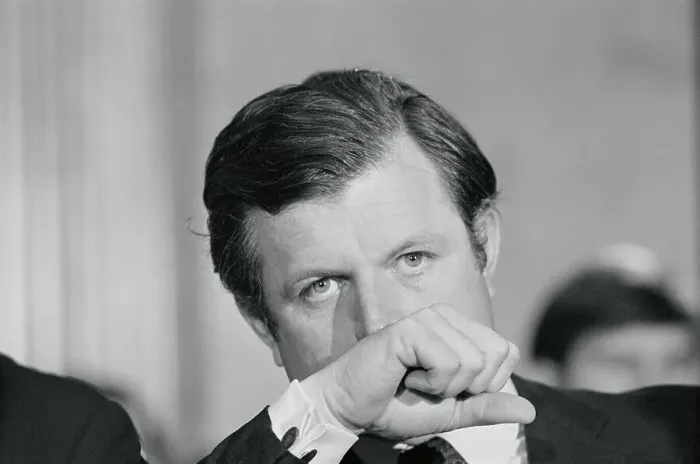Framed Print : Edward Kennedy with Hand Over Mouth Framed Print : Edward Kennedy with Hand Over Mouth