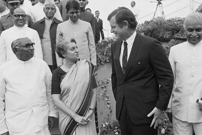 Framed Print : Edward Kennedy and Indira Gandhi Talking Framed Print : Edward Kennedy and Indira Gandhi Talking