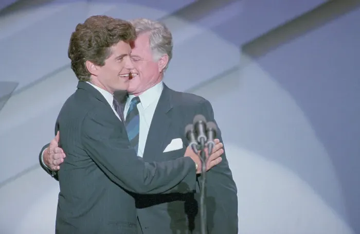 Framed Print : Edward Kennedy and John Kennedy Jr. Embracing Framed Print : Edward Kennedy and John Kennedy Jr. Embracing