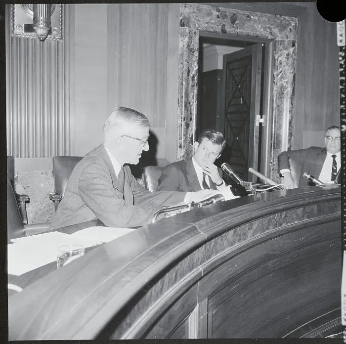 Framed Print : Edward Kennedy Listening to Leverett Saltonstall Framed Print : Edward Kennedy Listening to Leverett Saltonstall
