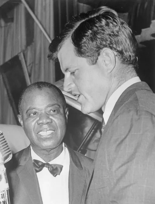Framed Print : Edward Kennedy with Louis Armstrong Nearby Framed Print : Edward Kennedy with Louis Armstrong Nearby