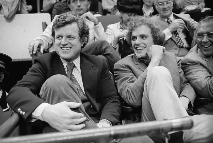 Framed Print : Edward Kennedy and Nephew at Basketball Game Framed Print : Edward Kennedy and Nephew at Basketball Game