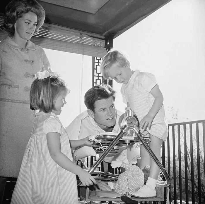 Framed Print : Edward Kennedy Playing With His Children