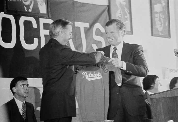 Framed Print : Edward Kennedy Presenting Football Jersey Framed Print : Edward Kennedy Presenting Football Jersey