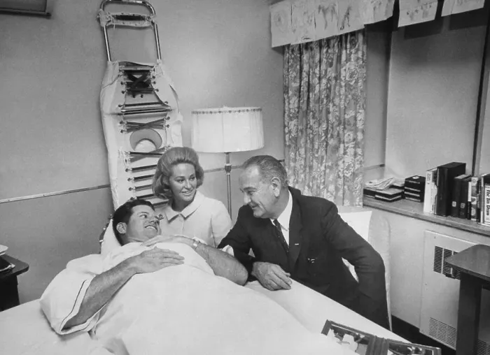 Framed Print : Edward Kennedy Recovering in Hospital
