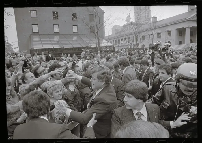 Framed Print : Edward Kennedy Shaking Hands Framed Print : Edward Kennedy Shaking Hands