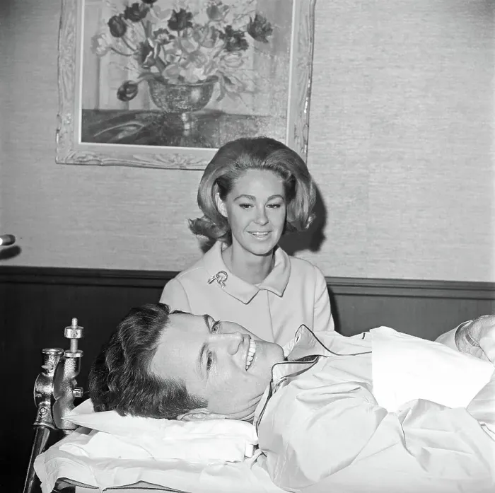 Framed Print : Edward Kennedy Smiling from His Bed Framed Print : Edward Kennedy Smiling from His Bed