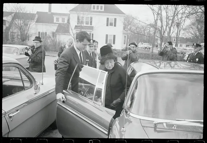 Framed Print : Edward Kennedy Walking with His Mother Framed Print : Edward Kennedy Walking with His Mother