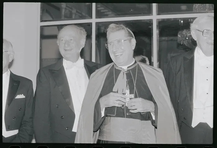 Framed Print : Edward Koch Laughing with Cardinal John O'Connor Framed Print : Edward Koch Laughing with Cardinal John O'Connor