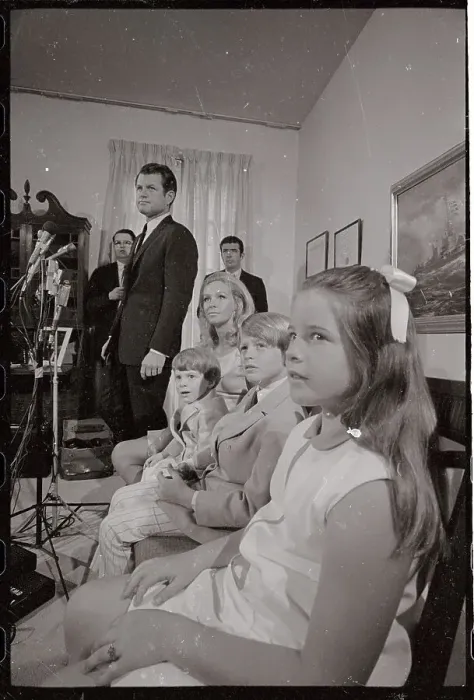 Framed Print : Edward M. Kennedy Announcing His Reelection Plans While His Family Watches Framed Print : Edward M. Kennedy Announcing His Reelection Plans While His Family Watches