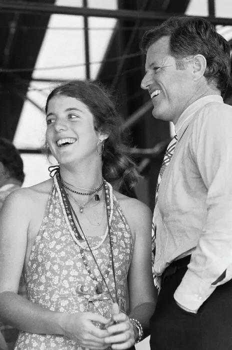 Framed Print : Edward M. Kennedy Laughing with Niece Caroline Kennedy