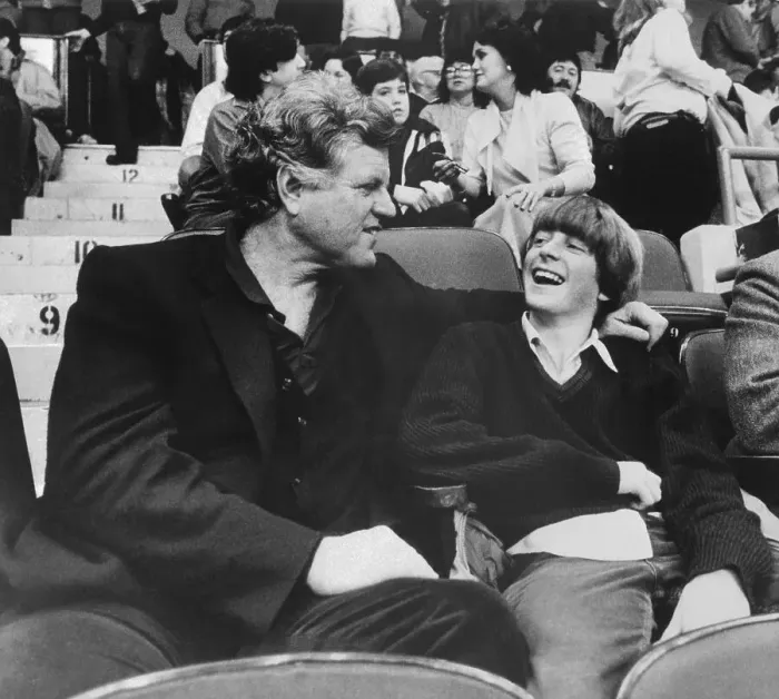 Framed Print : Edward M. Kennedy and Son Attending Basketball Game Framed Print : Edward M. Kennedy and Son Attending Basketball Game