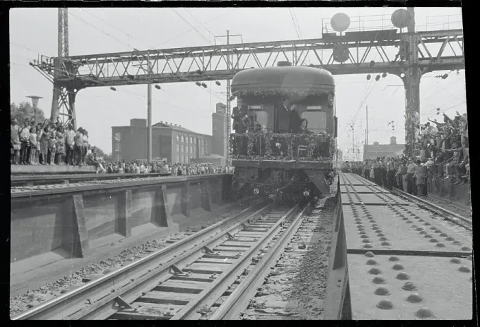 Framed Print : Edward M. Kennedy Standing on Train With His Arms Folded Framed Print : Edward M. Kennedy Standing on Train With His Arms Folded