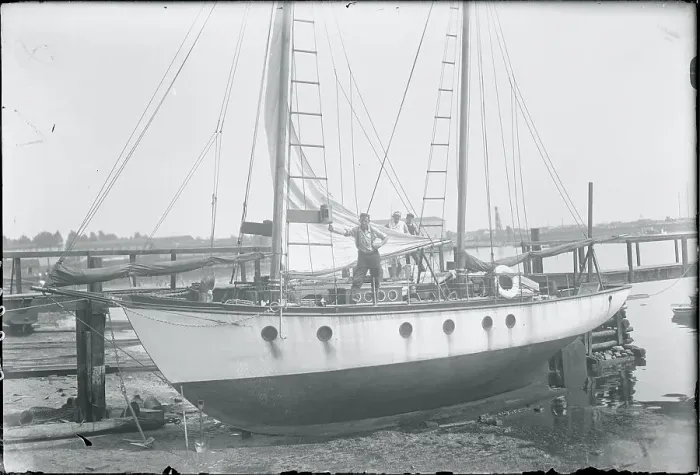 Framed Print : Edward Miles Posing on His Vessel Framed Print : Edward Miles Posing on His Vessel