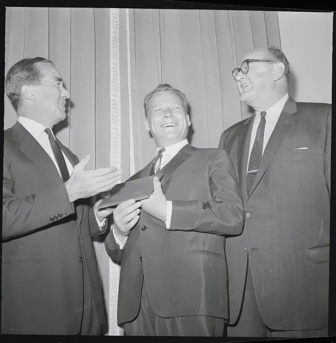Framed Print : Edward Murrow Presenting Award to Willy Brandt Framed Print : Edward Murrow Presenting Award to Willy Brandt