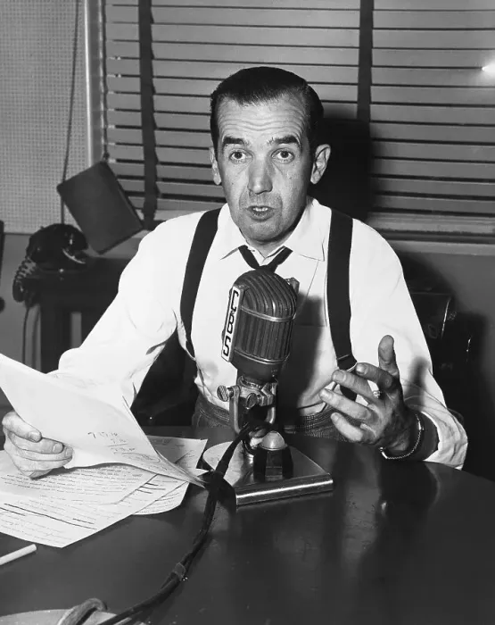 Framed Print : Edward R. Murrow Broadcasting the News Framed Print : Edward R. Murrow Broadcasting the News