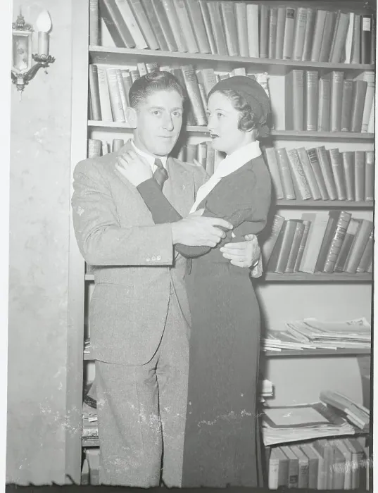 Framed Print : Edward Sutherland and Audrey Henderson Embracing Framed Print : Edward Sutherland and Audrey Henderson Embracing