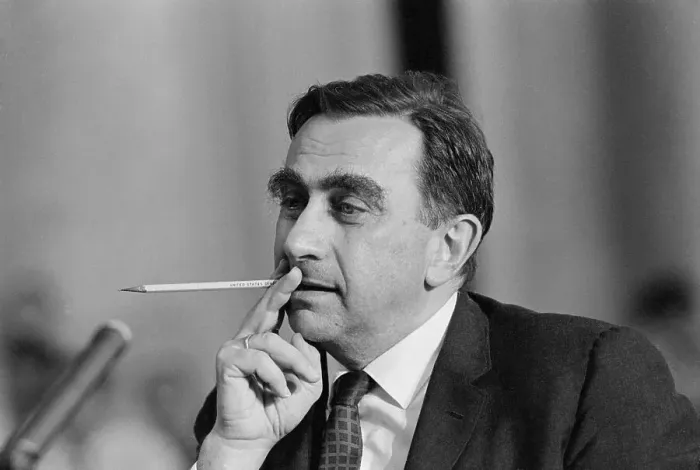 Framed Print : Edward Teller Holding Pencil to His Lips During Hearing Framed Print : Edward Teller Holding Pencil to His Lips During Hearing