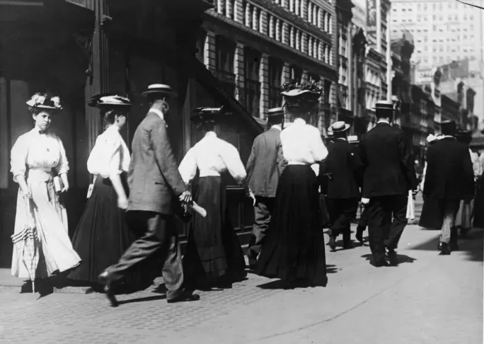 Framed Print : Edwardian Commuters In New York