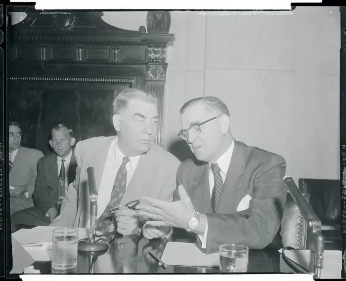 Framed Print : Edwin Johnson Conversing with John Stennis Framed Print : Edwin Johnson Conversing with John Stennis