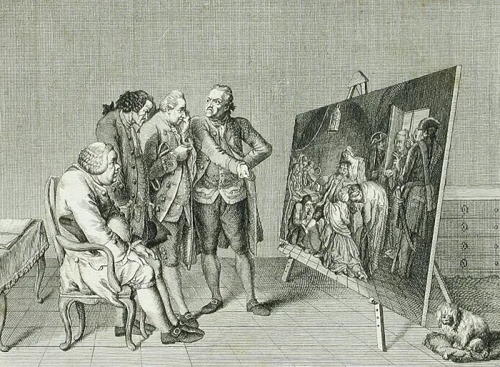 Framed Print : The effects of sensitivity on the four different temperaments, documented on four types of people. The four temperaments are the sanguine, the choleric, the phlegmatic and the melancholic temperament, 1767, Germany, Historical, digitally restored Framed Print : The effects of sensitivity on the four different temperaments, documented on four types of people. The four temperaments are the sanguine, the choleric, the phlegmatic and the melancholic temperament, 1767, Germany, Historical, digitally restored