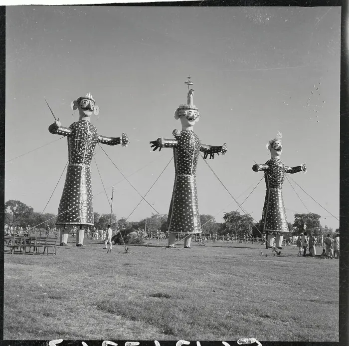 Framed Print : Three Effigies Paying Part in Dussehra Festival Framed Print : Three Effigies Paying Part in Dussehra Festival