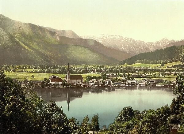 Egern am Tegernsee, Bavaria, Germany, Historic, digitally restored reproduction of a photochromic print from the 1890s