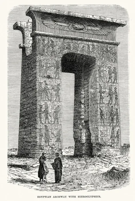 Framed Print : Egyptian archway with Hieroglyphics Framed Print : Egyptian archway with Hieroglyphics