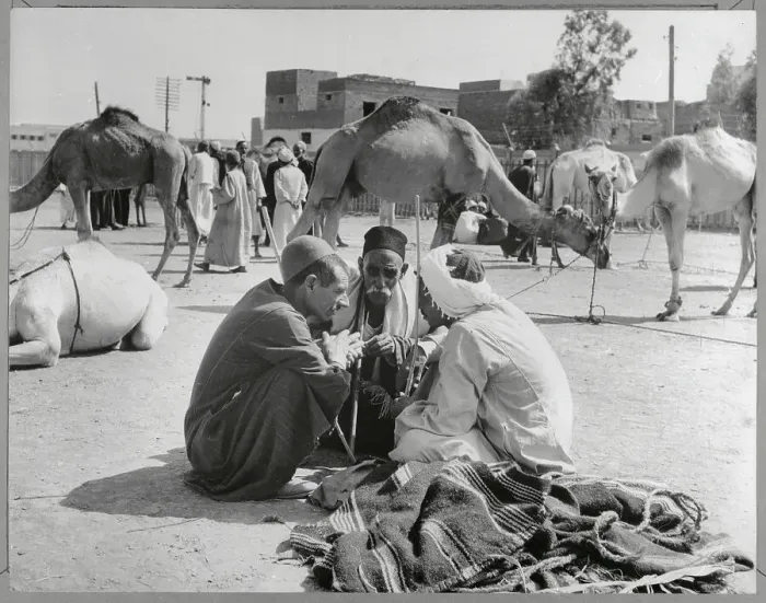 Framed Print : Egyptian Men Sitting on Ground Framed Print : Egyptian Men Sitting on Ground