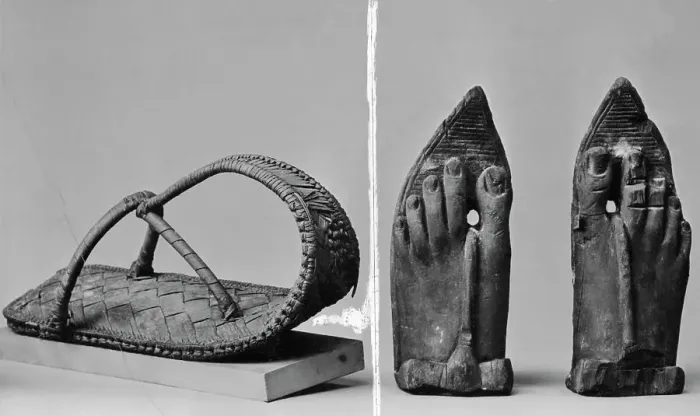 Framed Print : Egyptian Sandals and Sculpted Feet Framed Print : Egyptian Sandals and Sculpted Feet