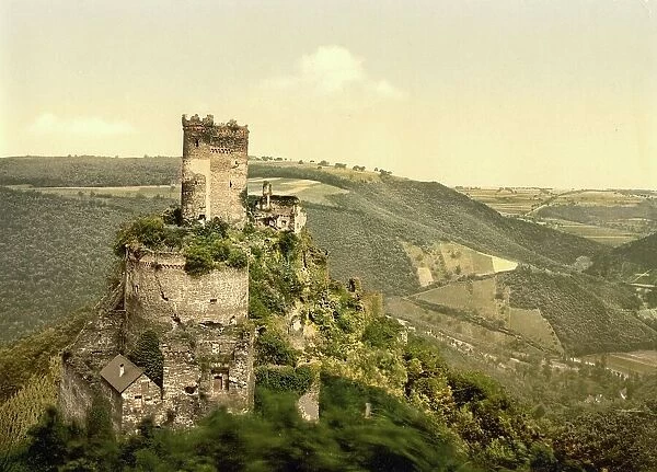 The Ehrenburg in the Moselle Valley, Rhineland-Palatinate, Germany, Historic, digitally restored reproduction of a photochromic print from the 1890s