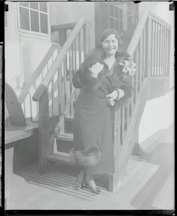 Framed Print : Eide Norena Posing Aboard Ship