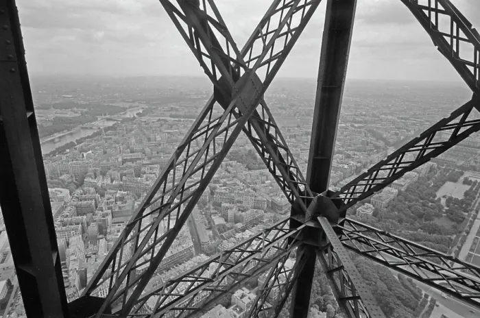 Framed Print : Eiffel Tower, 1950 Framed Print : Eiffel Tower, 1950