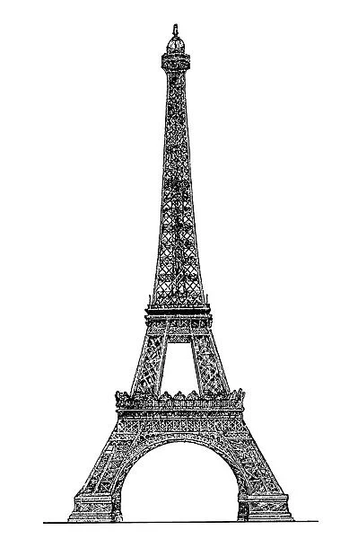 Eiffel tower engraving