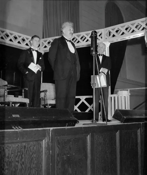 Framed Print : Einstein Gives Speech at CalTech Framed Print : Einstein Gives Speech at CalTech