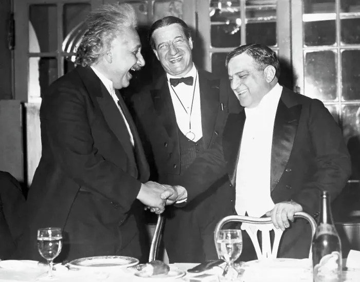 Framed Print : Einstein Shakes Hands With LaGuardia Framed Print : Einstein Shakes Hands With LaGuardia